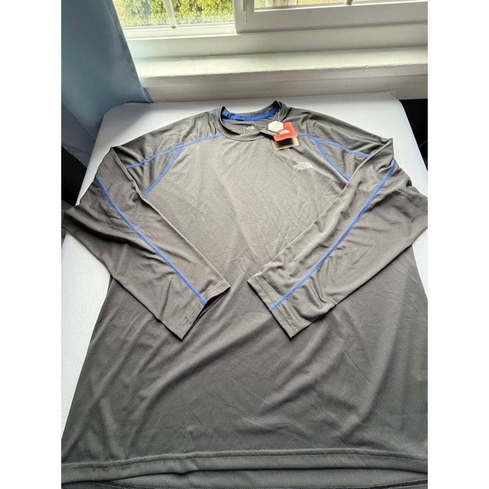 The North Face Mens Voltage Crew Long Sleeve Shirt Asphalt Grey Blue A9HK0C5